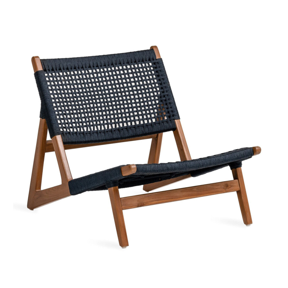 Jesper Home Outdoor Fauteuil 'Kuwana' Amber Teakhout, kleur Indigo afbeelding 1