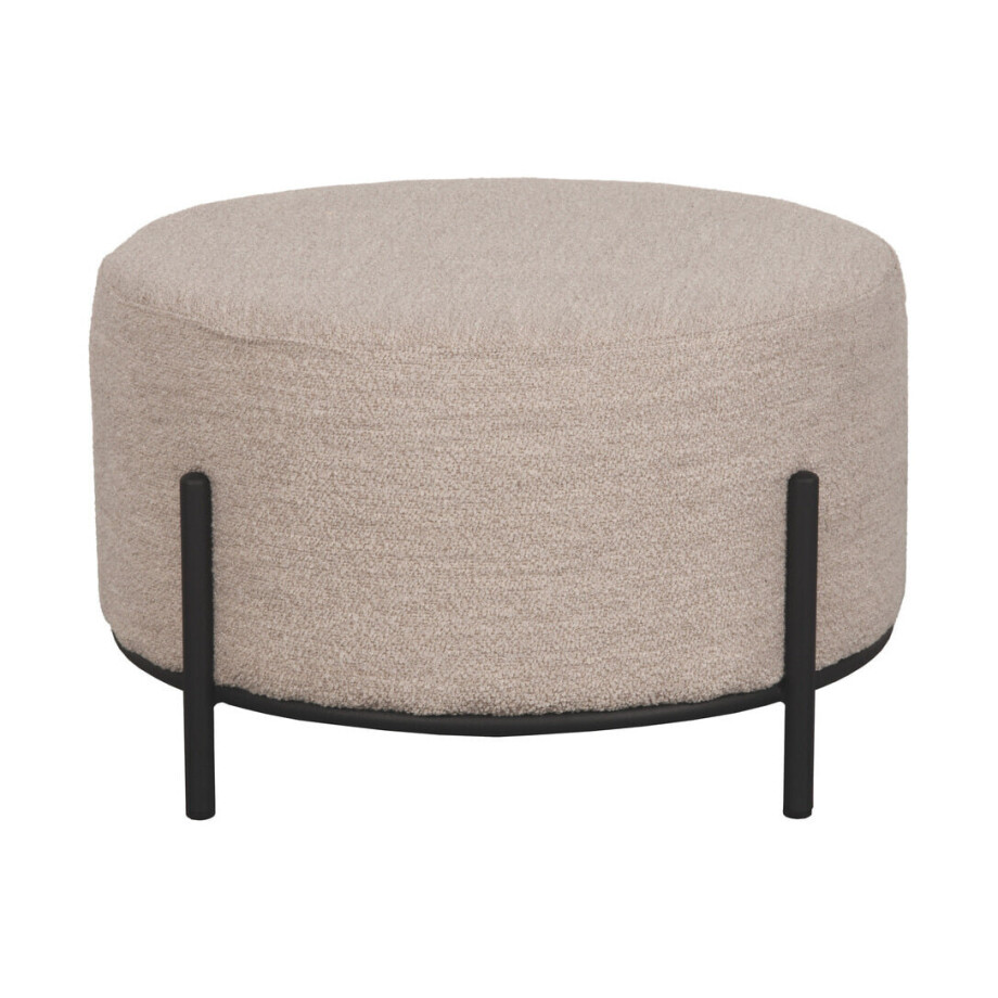LABEL51 Hocker 'Troy' Bouclé, 57cm, kleur Naturel afbeelding 1