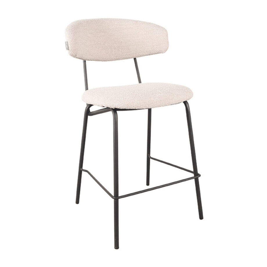 LABEL51 Barkruk 'Zack' Bouclé, kleur Naturel (zithoogte 65cm) afbeelding 1