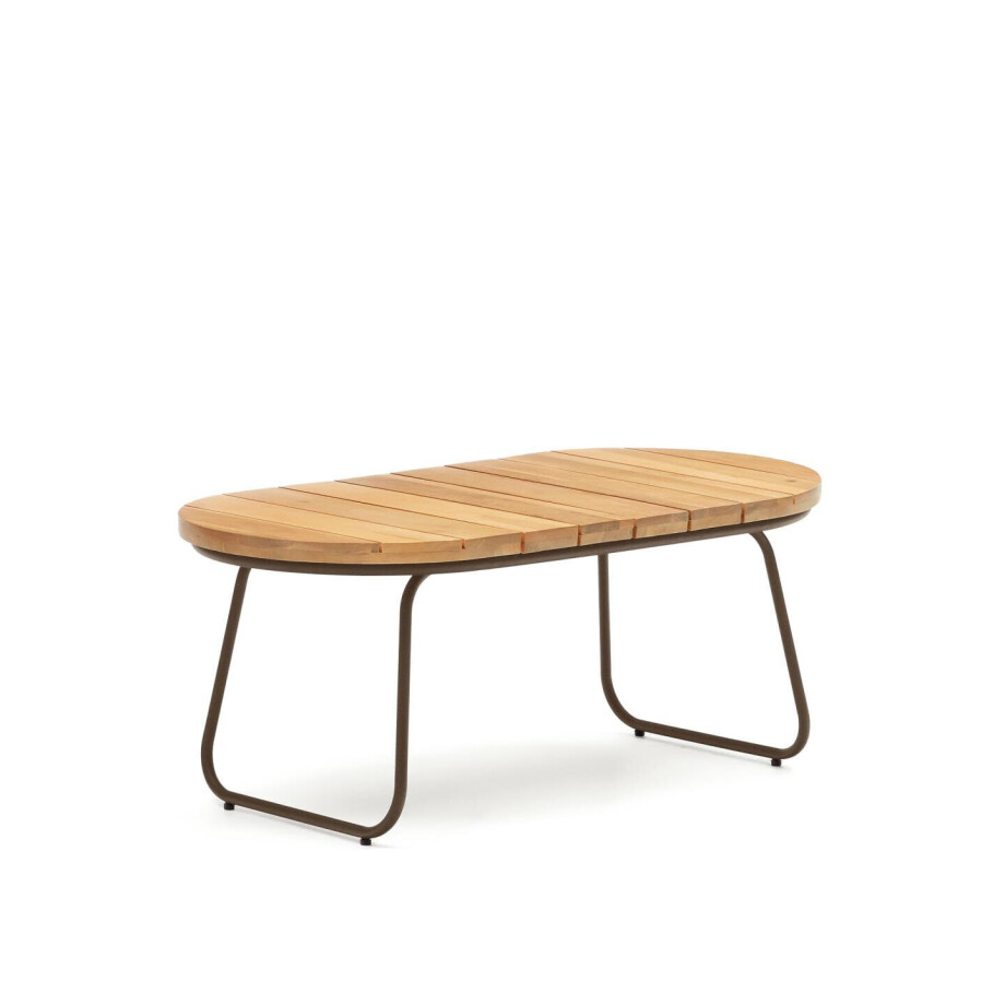 Kave Home Outdoor Salontafel 'Salguer' Acaciahout, 100 x 50cm afbeelding 