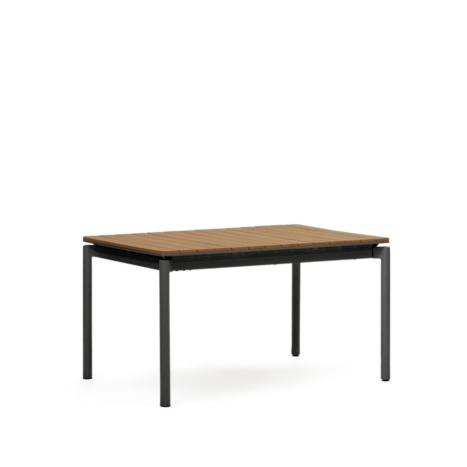Kave Home Uitschuifbare Tuintafel 'Canyelles' 140/200 x 90cm, kleur Naturel/Zwart afbeelding 1