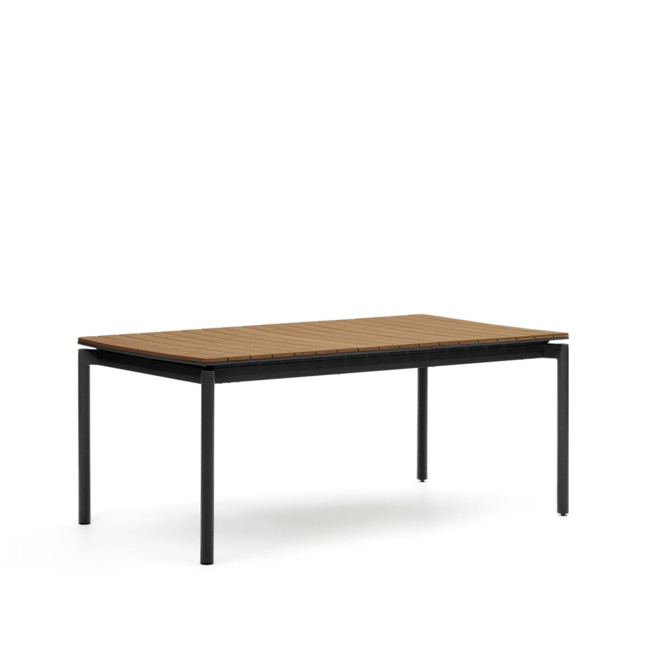 Kave Home Uitschuifbare Tuintafel 'Canyelles' 180/240 x 100cm, kleur Naturel/Zwart afbeelding 1
