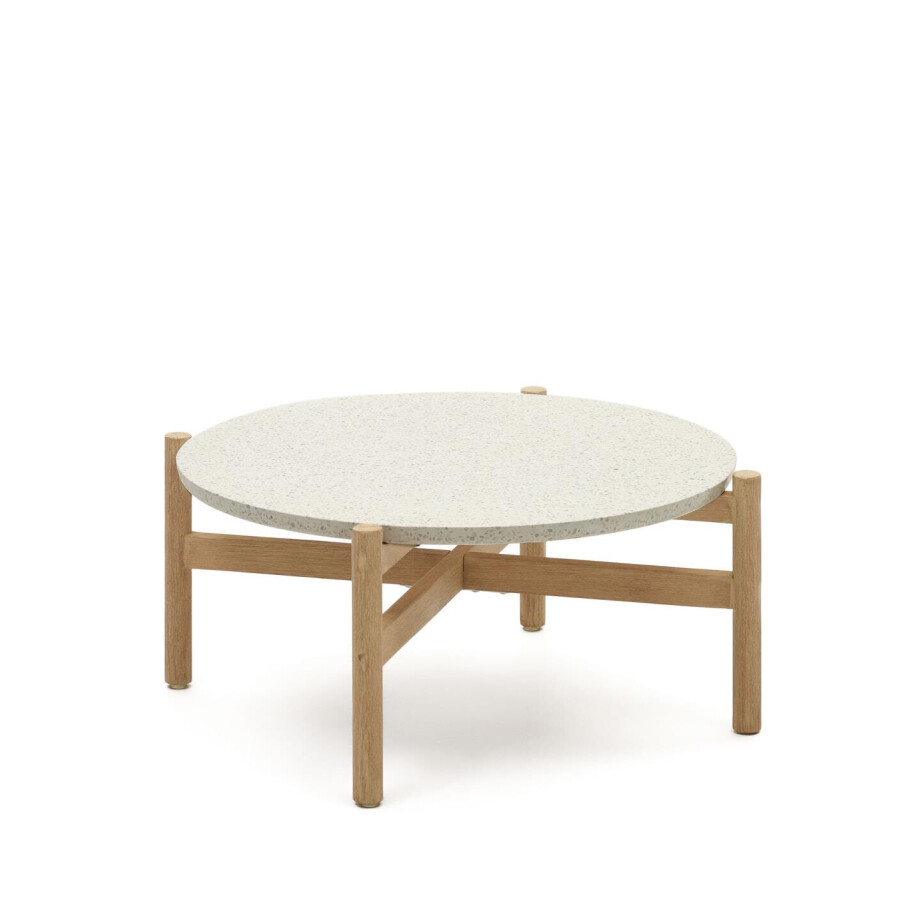 Kave Home Ronde Salontafel 'Pola' Eucalyptushout en Terrazzo, 88cm Kave Home Ronde Salontafel 'Pola' Eucalyptushout en Terrazzo, 88cm afbeelding 1