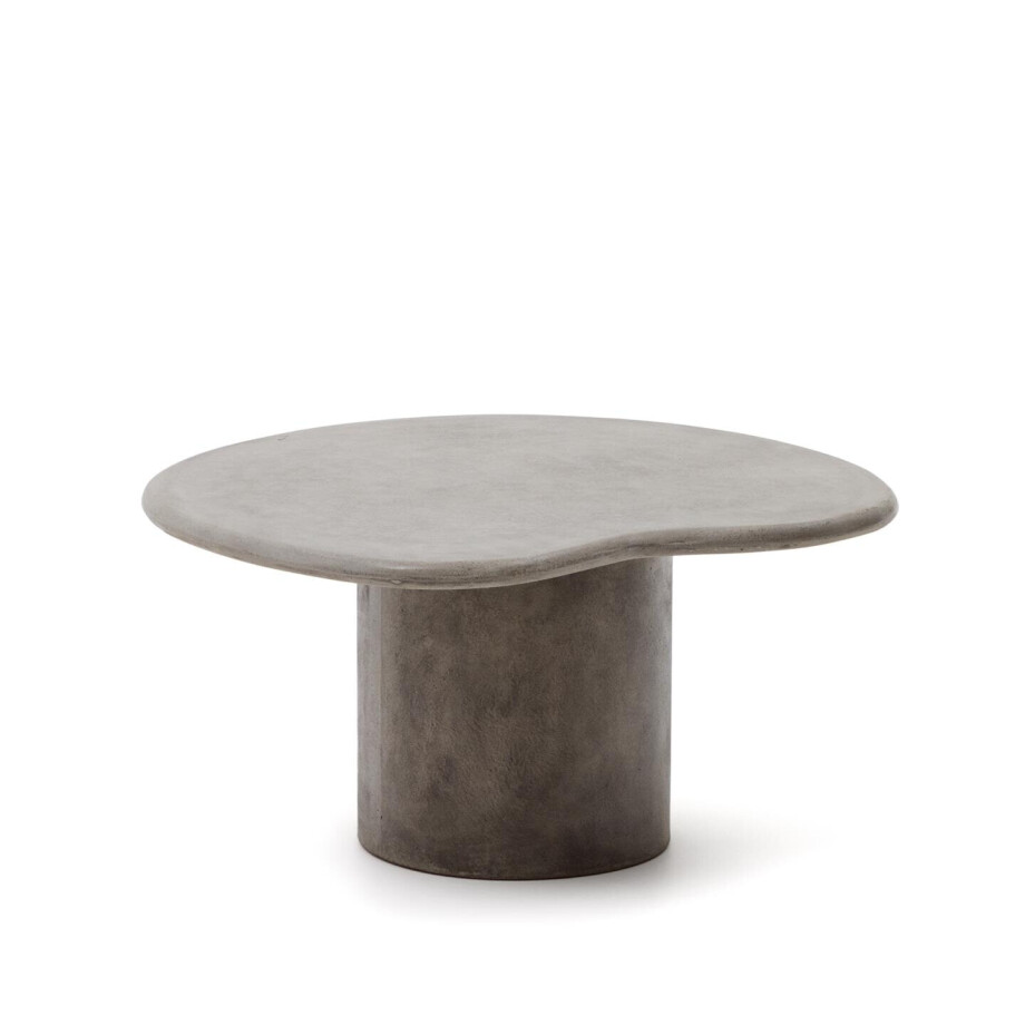 Kave Home Organische Salontafel 'Macarella' Beton, 83 x 77cm, kleur Grijs afbeelding 1