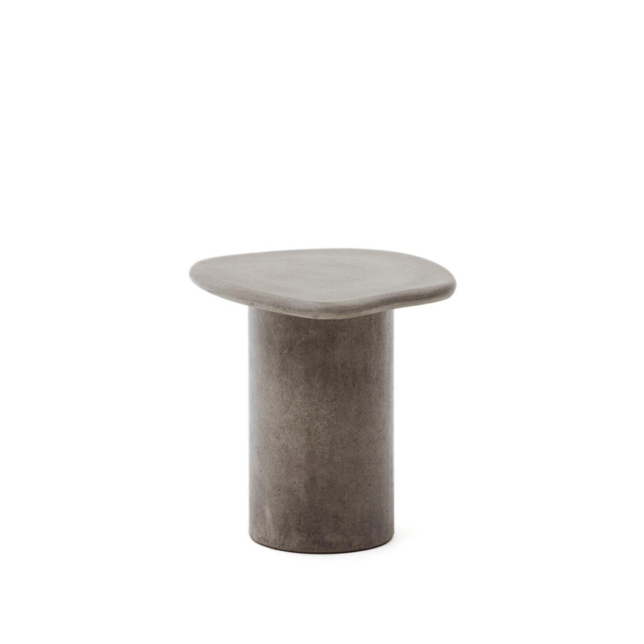 Kave Home Organische Bijzettafel 'Macarella' Beton, 48 x 47cm, kleur Grijs afbeelding 1