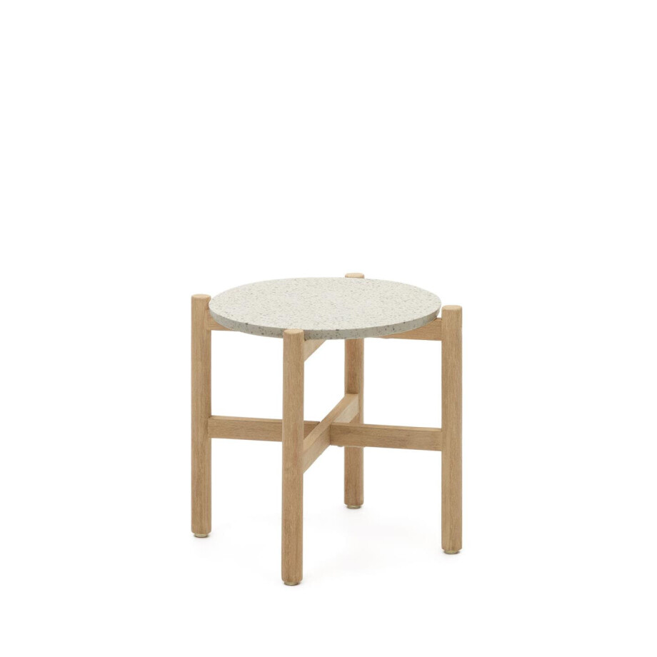 Kave Home Ronde Bijzettafel 'Pola' Eucalyptushout en Terrazzo, Ø45cm Kave Home Ronde Bijzettafel 'Pola' Eucalyptushout en Terrazzo, Ø45cm afbeelding 1
