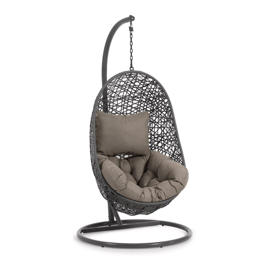 Kave Home Hangstoel 'Florina' Met standaard, kleur Antraciet afbeelding 1