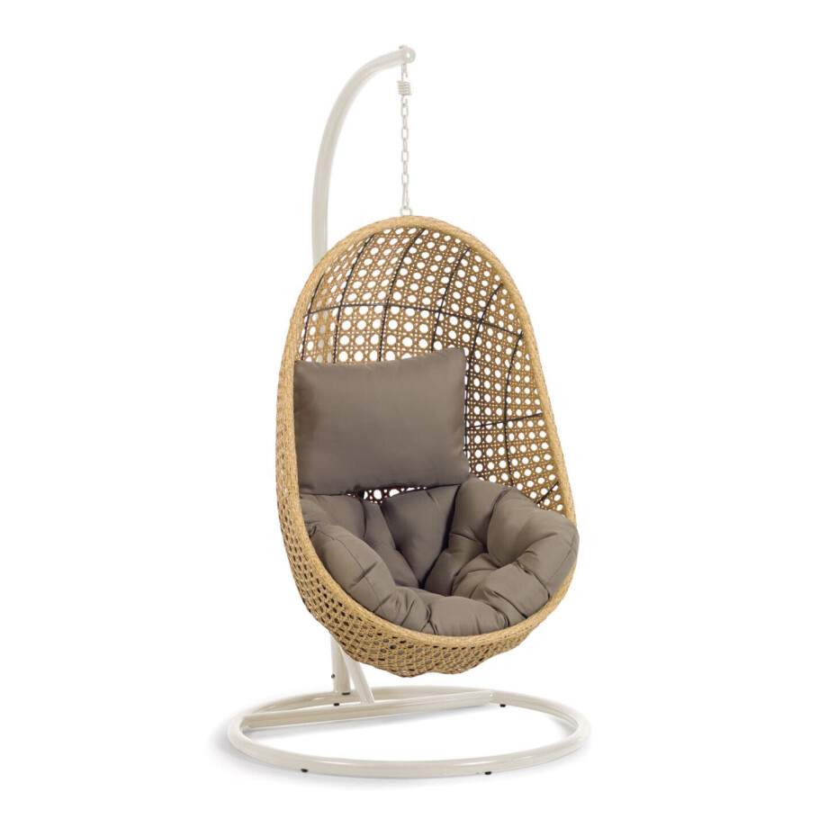 Kave Home Hangstoel met standaard 'Cira' kleur Naturel/Beige afbeelding 1