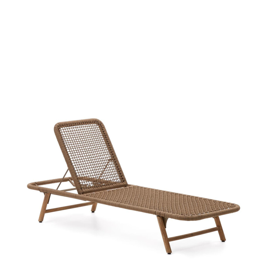 Kave Home Ligbed 'Dandara' Acaciahout en geweven touw, kleur Beige afbeelding 1