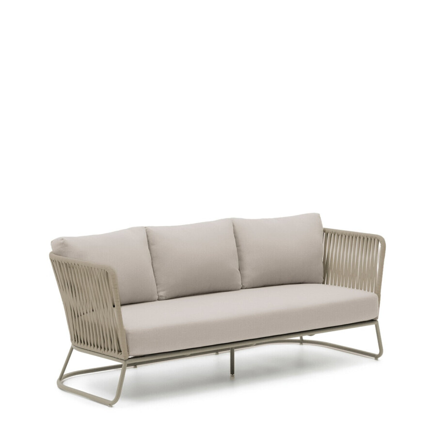 Kave Home 3-zits Loungebank 'Saconca' Gevlochten touw, kleur Beige afbeelding 1