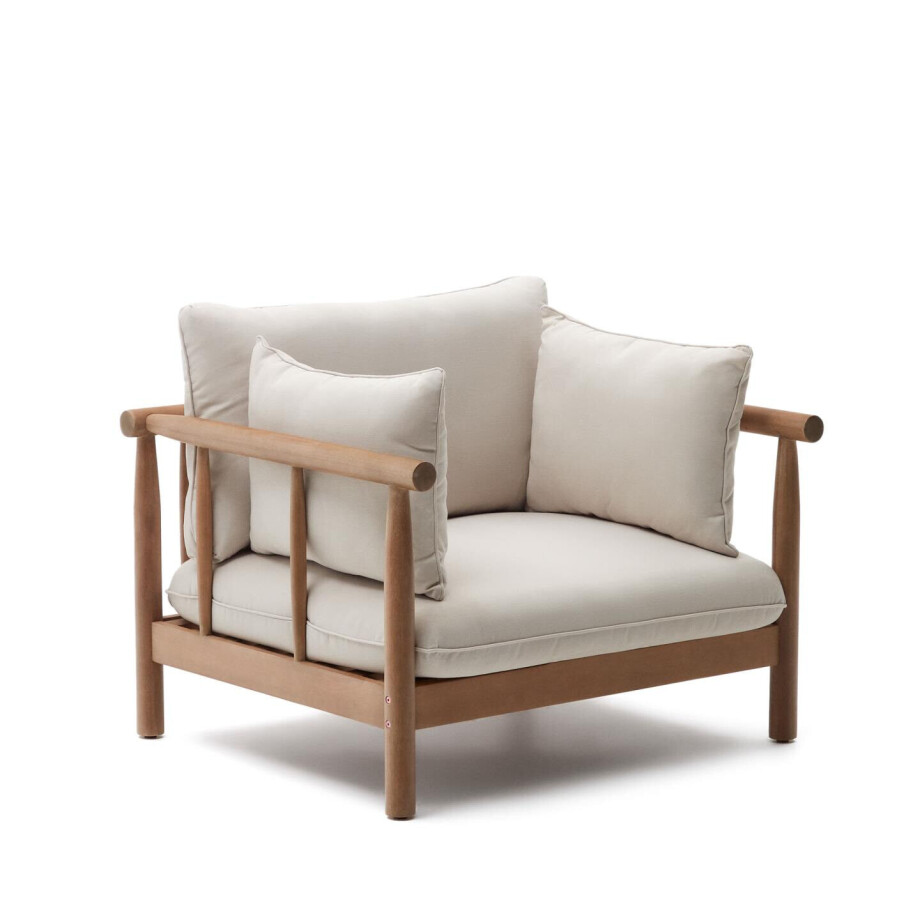 Kave Home Outdoor Fauteuil 'Sacova' Eucalyptushout afbeelding 1