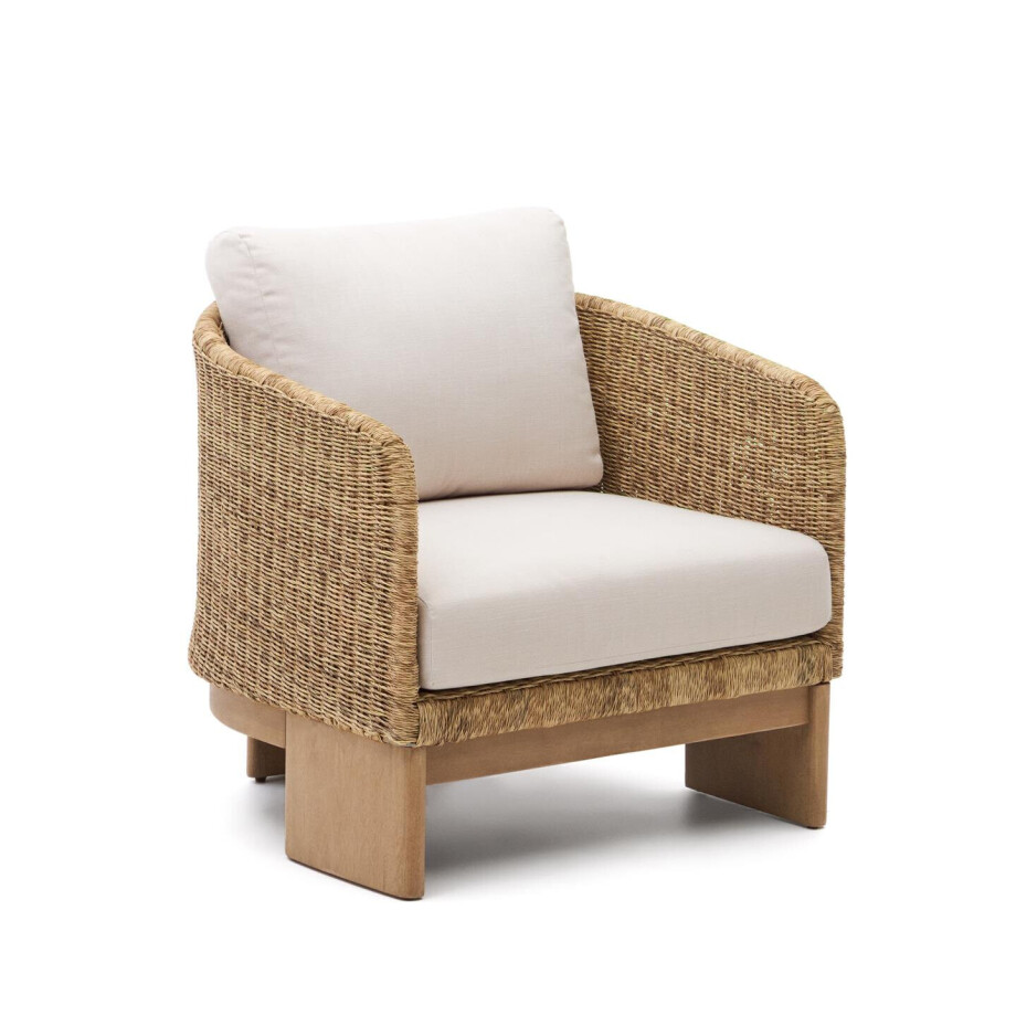 Kave Home Outdoor Fauteuil 'Xoriguer' Rattan en eucalyptushout Kave Home Outdoor Fauteuil 'Xoriguer' Rattan en eucalyptushout afbeelding 1