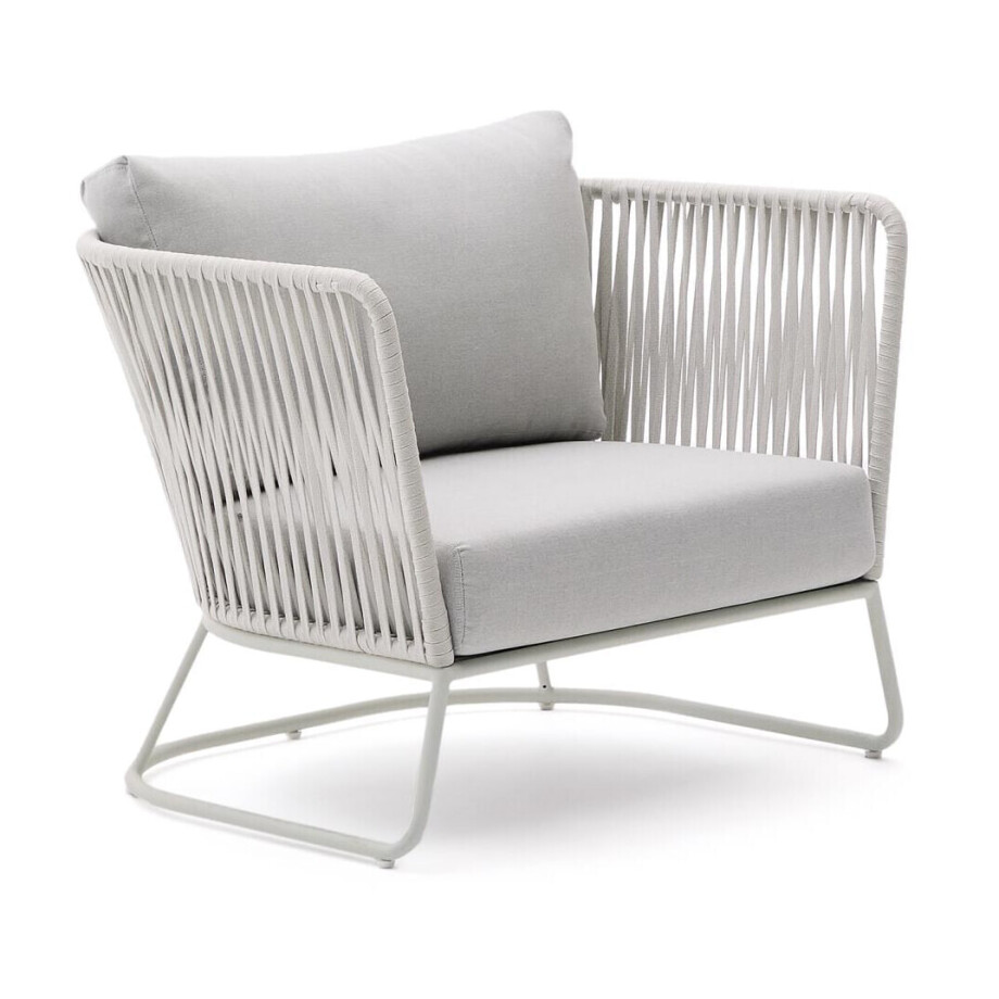 Kave Home Outdoor Fauteuil 'Saconca' Gevlochten touw, kleur Grijs afbeelding 1
