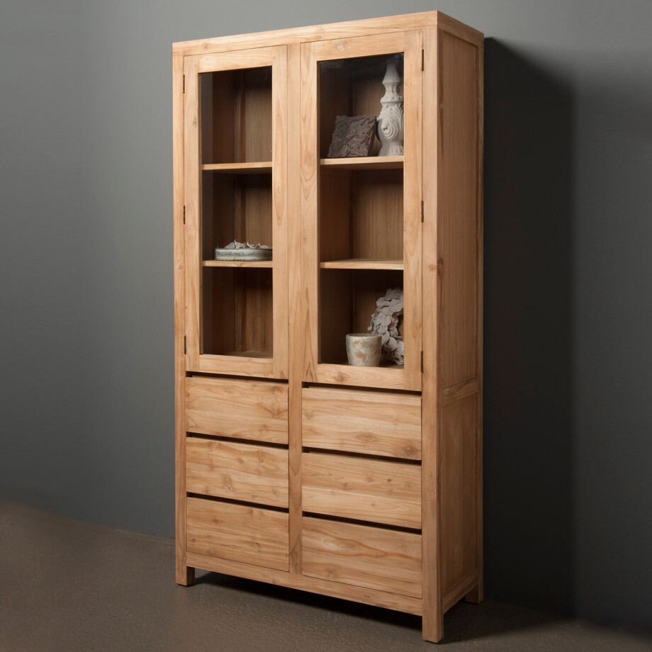 Tower Living Buffetkast 'Corona' Teak met 2 deuren en 6 laden afbeelding 