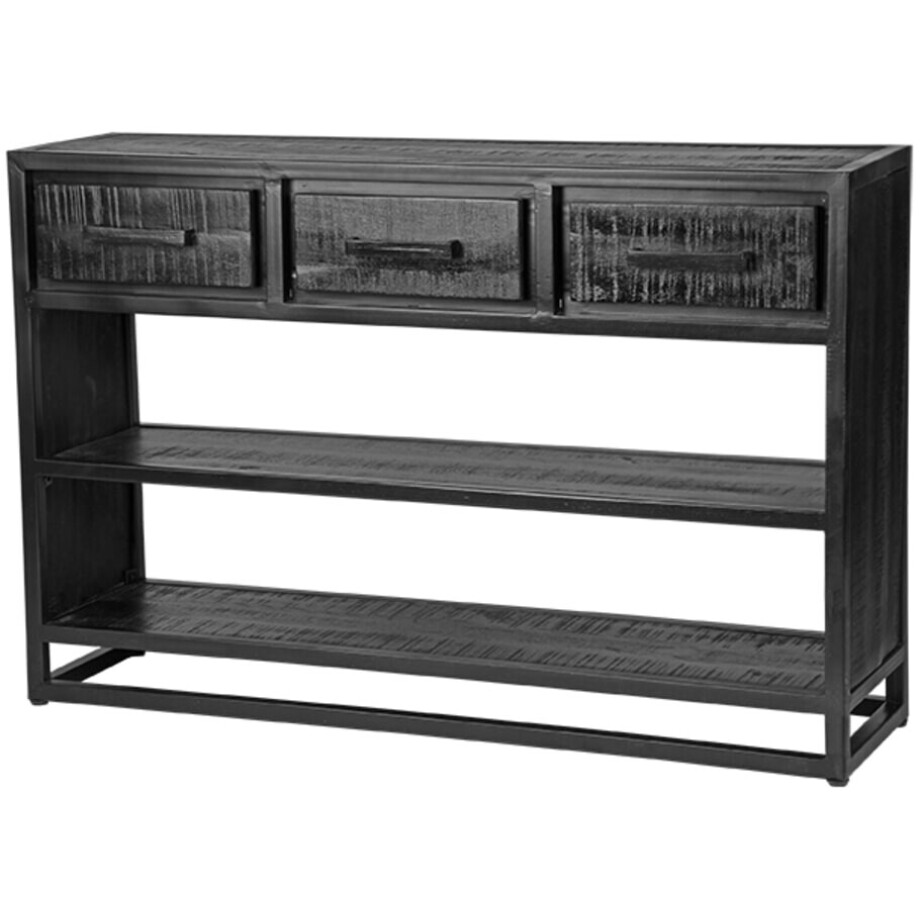 LABEL51 Sidetable 'Chili' Zwart Mangohout, 115cm afbeelding 1