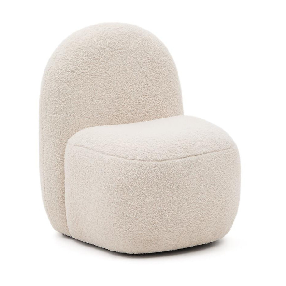 Kave Home Kinderfauteuil 'Bucky' Bouclé, kleur Wit afbeelding 1