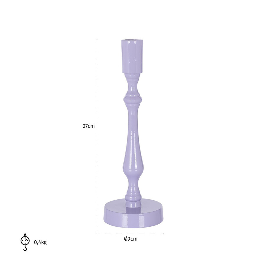 Richmond Kandelaar 'Revan' 27cm hoog, kleur Paars Richmond Kandelaar 'Revan' 27cm hoog, kleur Paars afbeelding