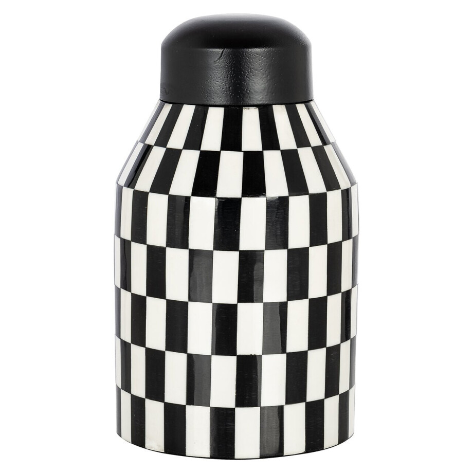 Richmond Pot 'Malou' 22cm hoog, kleur Wit/Zwart Richmond Pot 'Malou' 22cm hoog, kleur Wit/Zwart afbeelding