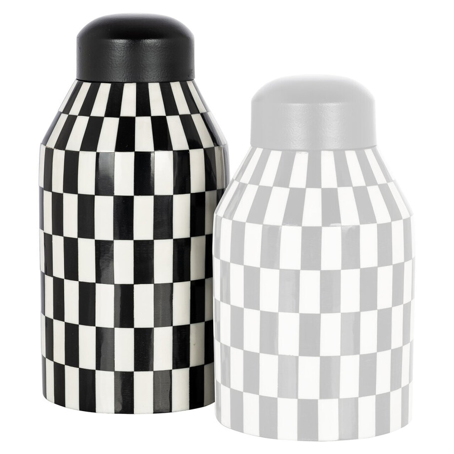 Richmond Pot 'Malou' 26cm, kleur Zwart/Wit Richmond Pot 'Malou' 26cm, kleur Zwart/Wit afbeelding