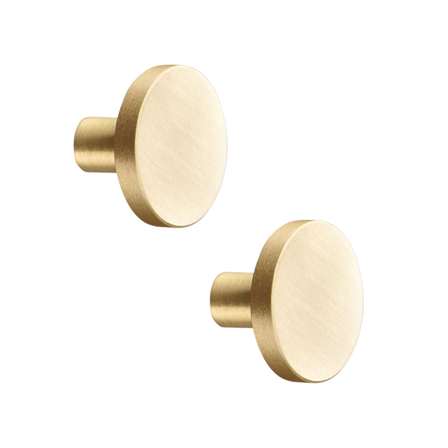 XIVADA Kastknop Roco - Rond - Goud - Aluminium - Set van 2 afbeelding 1