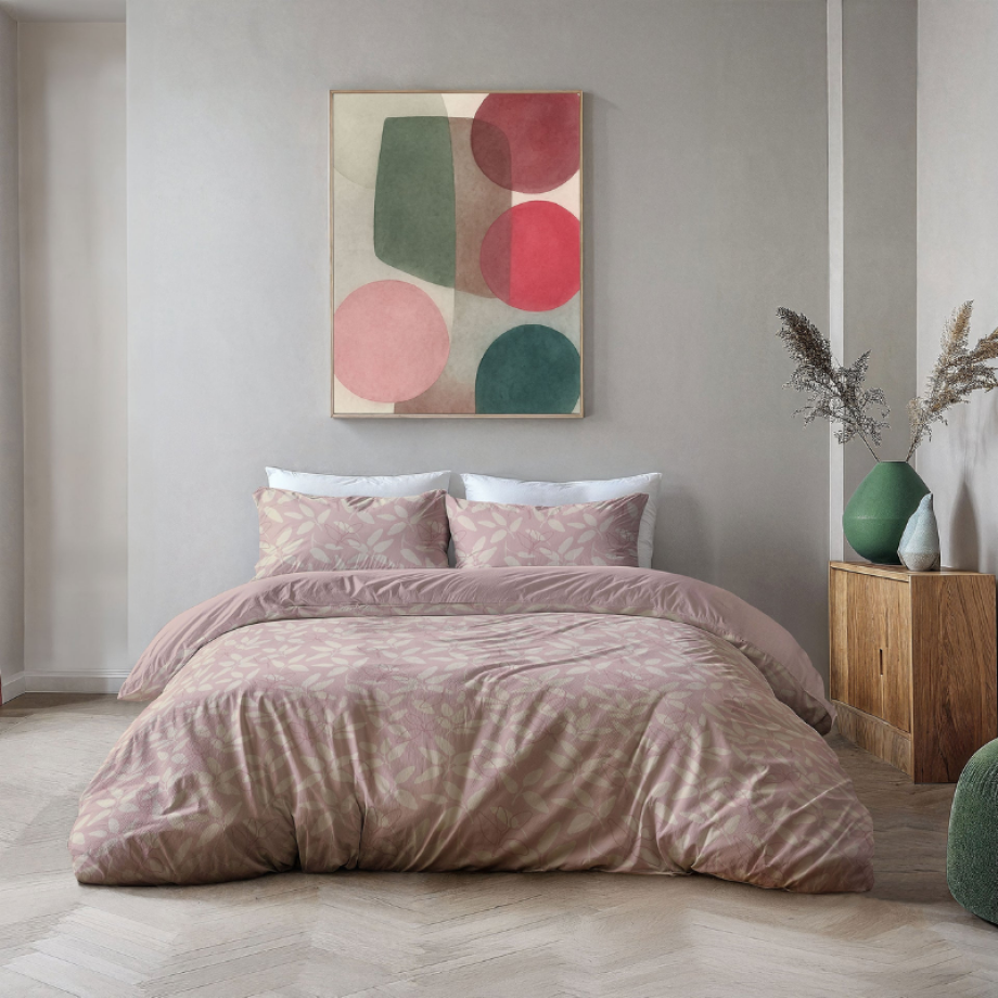 Dekbedovertrek Fresh Garden - Tweepersoons (200x200 Cm) - Roze Microvezel - - Byrklund - Dekbed-Discounter.nl Dekbedovertrek Fresh Garden - Tweepersoons (200x200 Cm) - Roze Microvezel - - Byrklund - Dekbed-Discounter.nl afbeelding 1