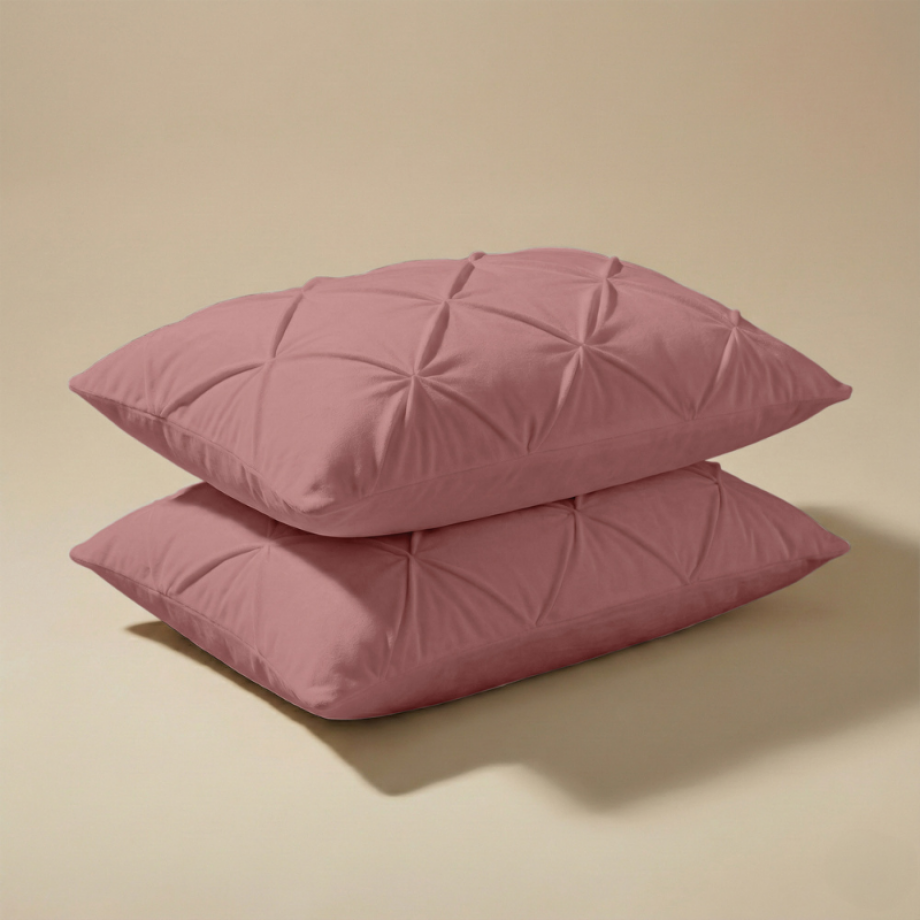 2-PACK: Kussenslopen Velvet Pintuck - Roze - Dekbed-Discounter.nl afbeelding 