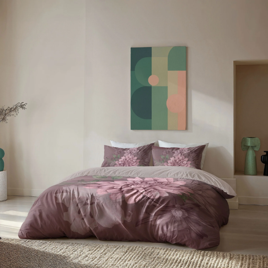 Dekbedovertrek Dahlia Dreams - Tweepersoons (200x200 Cm) - Roze Microvezel - - Byrklund - Dekbed-Discounter.nl Dekbedovertrek Dahlia Dreams - Tweepersoons (200x200 Cm) - Roze Microvezel - - Byrklund - Dekbed-Discounter.nl afbeelding 1