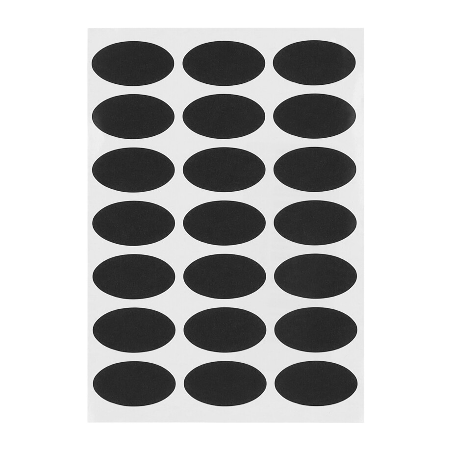 QUVIO Krijtstickers - Ovaal - Set van 105 - Zwart afbeelding 1