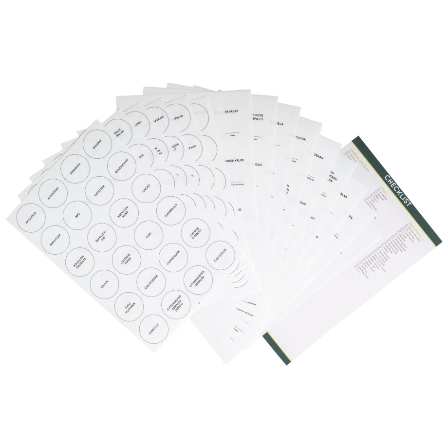 XIVADA Stickers kruidenpotjes - Kruiden labels - Nederlands - Wit afbeelding 1