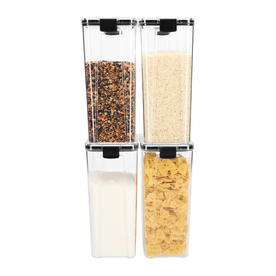 Krumble Voorraadpotten set van 4 - Met deksel - Kunststof - 1800 ml afbeelding 1