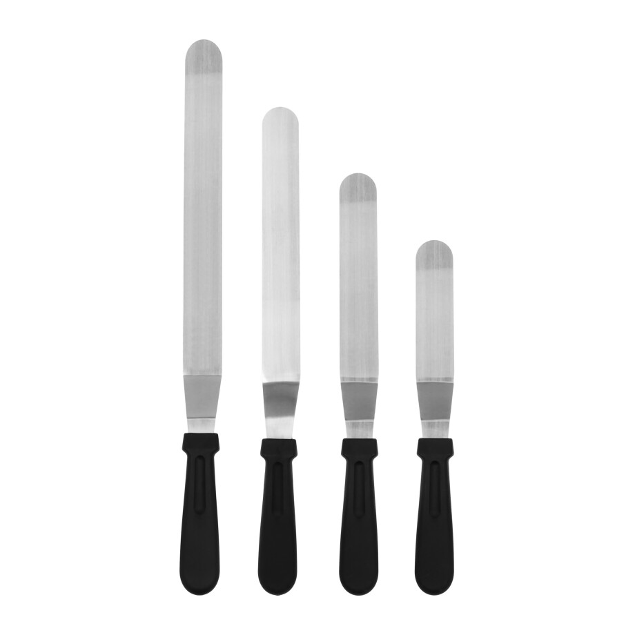 Krumble Paletmessenset - Set van 4 - RVS en kunststof - Zwart afbeelding 1