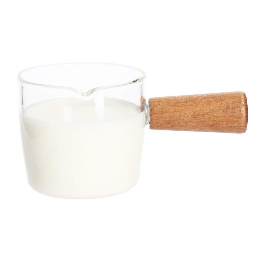 Krumble Melkkannetje met handvat - Glas - Hout afbeelding 1