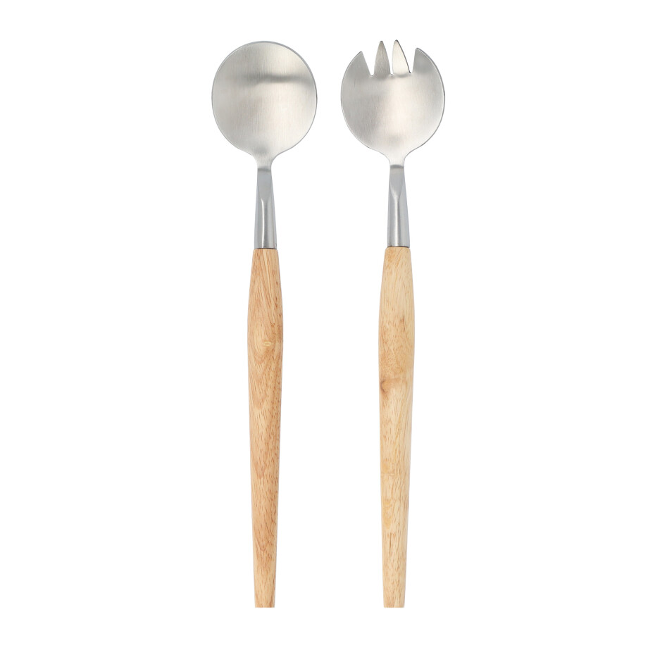 Krumble Saladebestek - Hout - RVS afbeelding 1