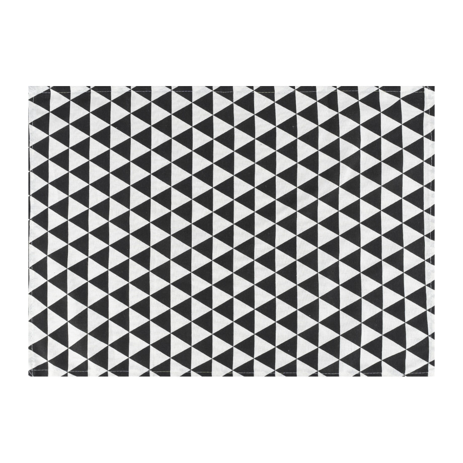 Krumble Theedoek - Driehoek patroon - Zwart/wit afbeelding 1