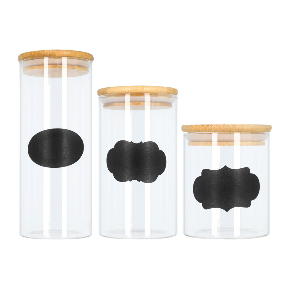 Krumble Voorraadpotten - Set van 3 - Inclusief krijt stickers set afbeelding 1