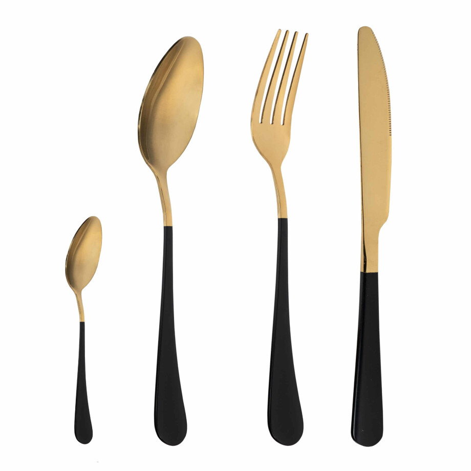 Krumble Bestekset van 4 - Design - Goud en zwart afbeelding 1