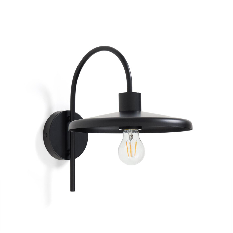 Kave Home Wandlamp 'Nuvira' Gesatineerd metaal, kleur Zwart afbeelding 1