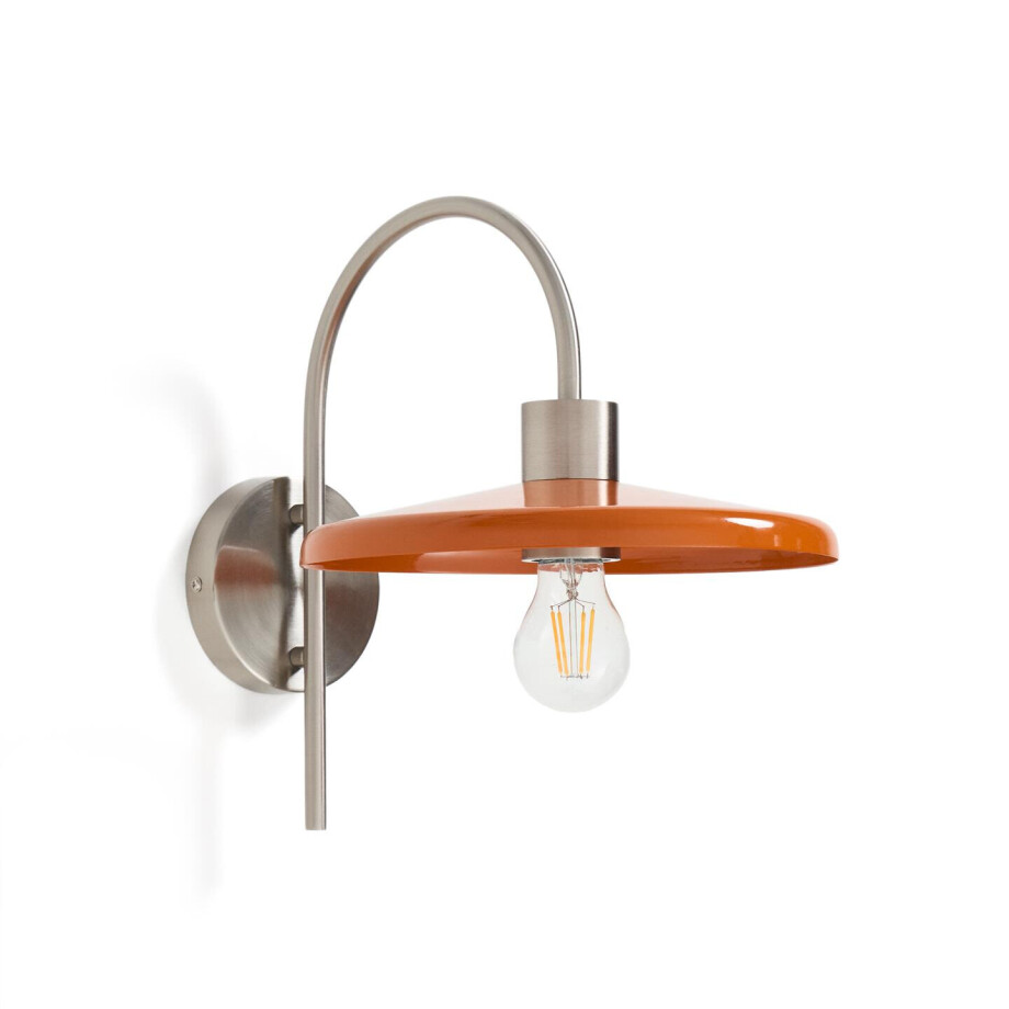 Kave Home Wandlamp 'Nuvira' Gesatineerd metaal, kleur Oranje afbeelding 1