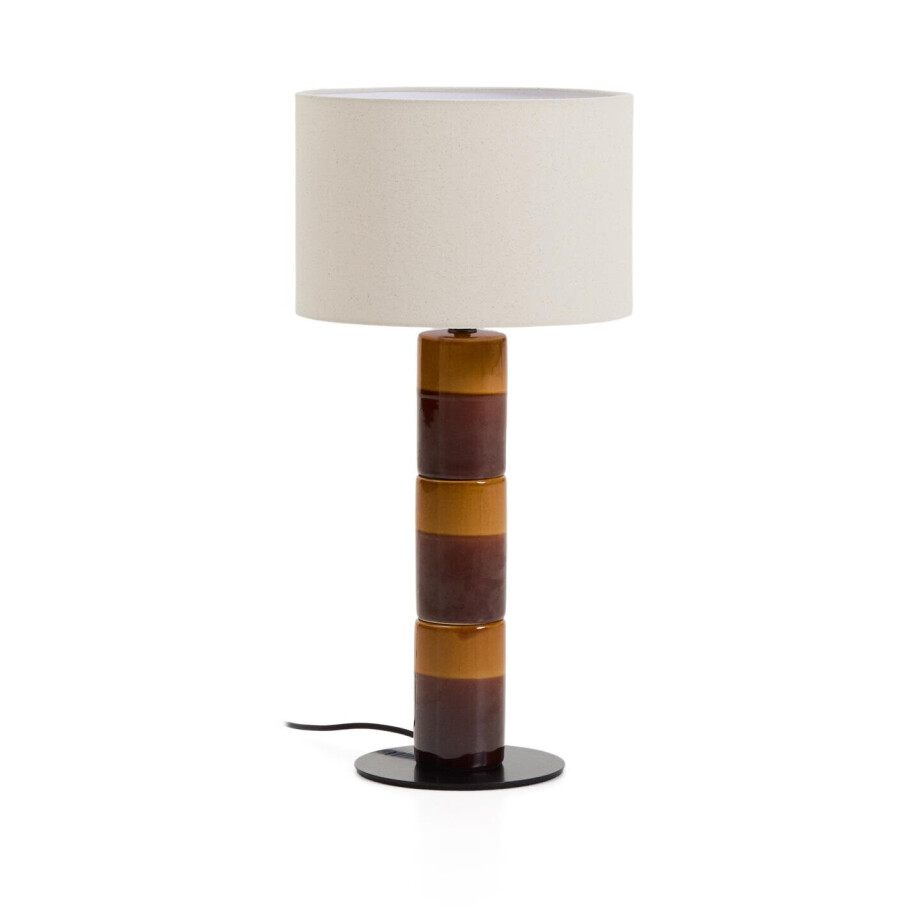 Kave Home Tafellamp 'Mavran' Keramiek en stof afbeelding 1