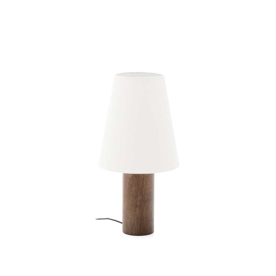 Kave Home Tafellamp 'Marga' Rubberhout, 50cm, kleur Bruin afbeelding 1