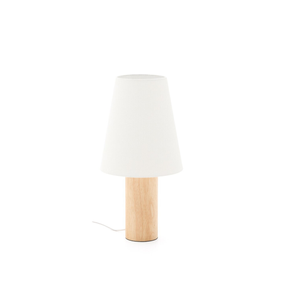Kave Home Tafellamp 'Marga' Rubberhout, 50cm, kleur Naturel afbeelding 1