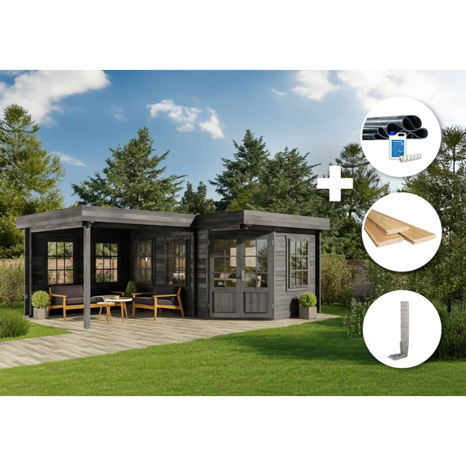 ECO Set - Tuinhuisje 5-hoek Pepe - grijs afbeelding 1