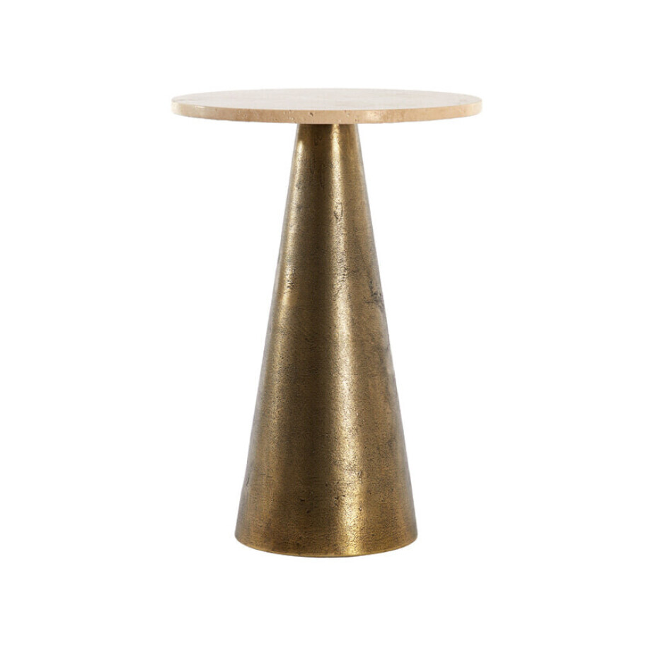 Light & Living Bijzettafel 'Ynez' Travertin, 36cm, kleur Antiek Brons Light & Living Bijzettafel 'Ynez' Travertin, 36cm, kleur Antiek Brons afbeelding 1