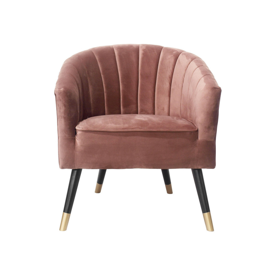 Leitmotiv Fauteuil 'Royal' Velvet, kleur Zachtroze afbeelding 1