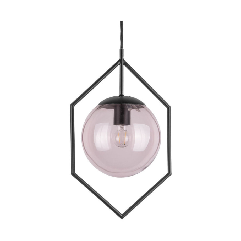 Leitmotiv Hanglamp 'Diamond Framed' kleur Roze afbeelding 1