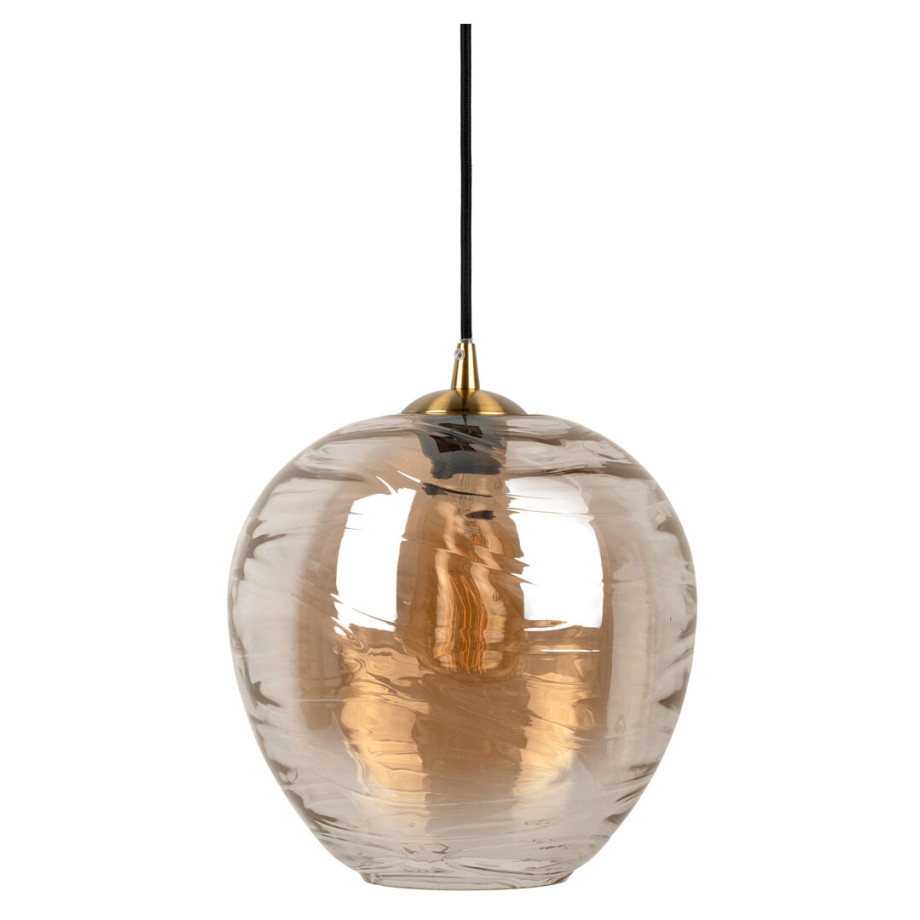 Leitmotiv Hanglamp 'Glamour Globe' ø25cm, kleur Amberbruin afbeelding 1