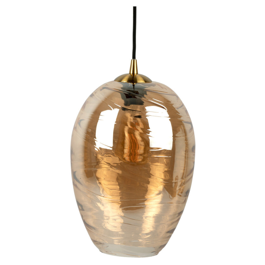 Leitmotiv Hanglamp 'Glamour Cone' ø23cm, kleur Amberbruin afbeelding 1