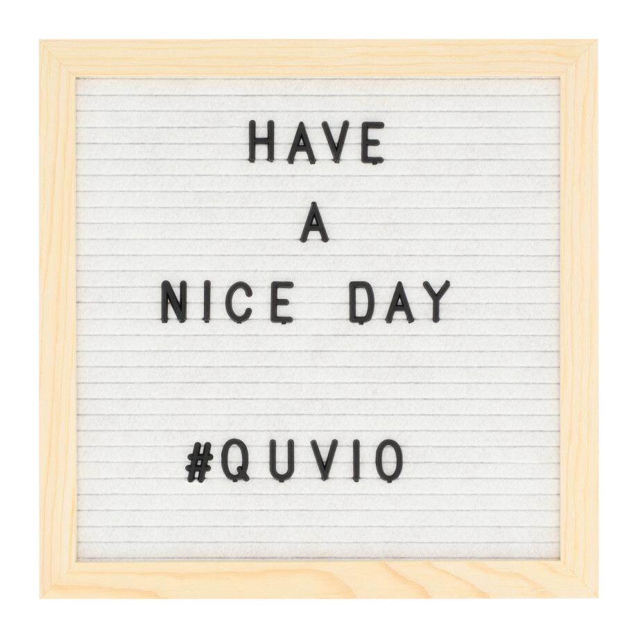 QUVIO Letterbord - Inclusief letters - Hout en vilt - Wit afbeelding 1
