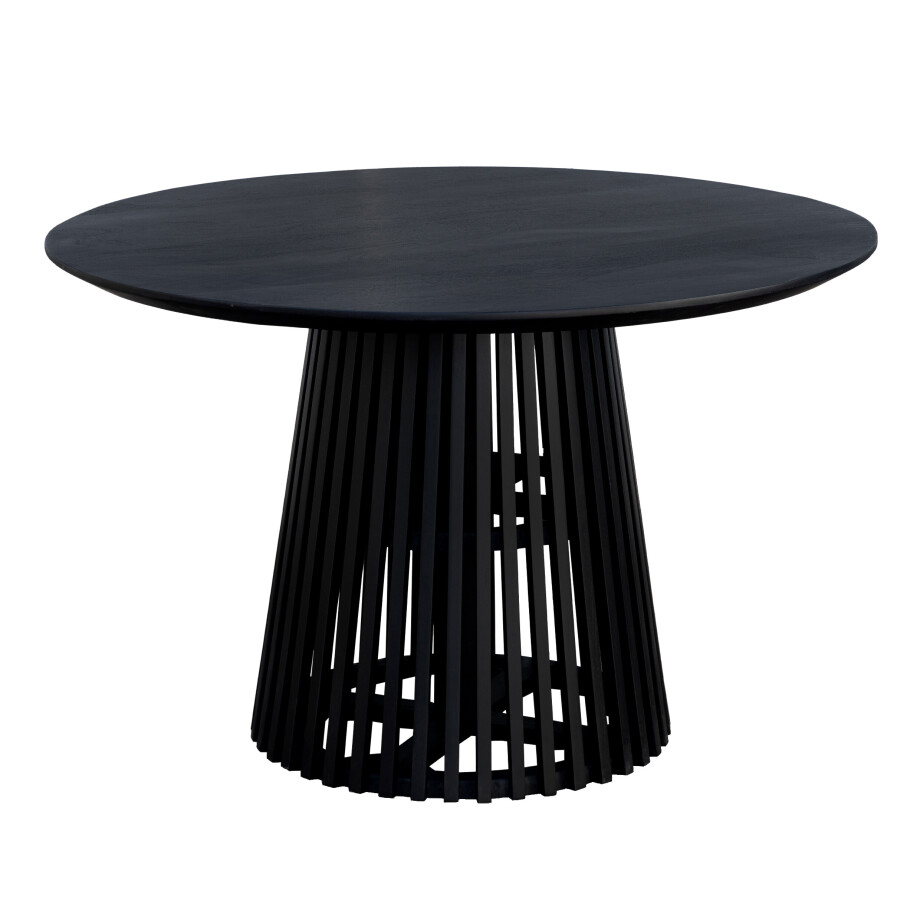 Lewis & Loft Eettafel Levi - Rond - FSC®-gecertificeerd mangohout - Ø120 cm - Zwart afbeelding 1