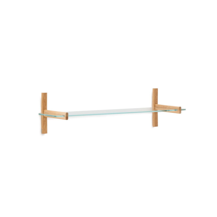 Kave Home Wandrek 'Sitra' Eikenhout en glas, 28 x 110cm afbeelding 